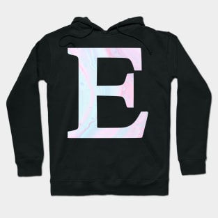 The Letter E Pink and Blue Marble Hoodie